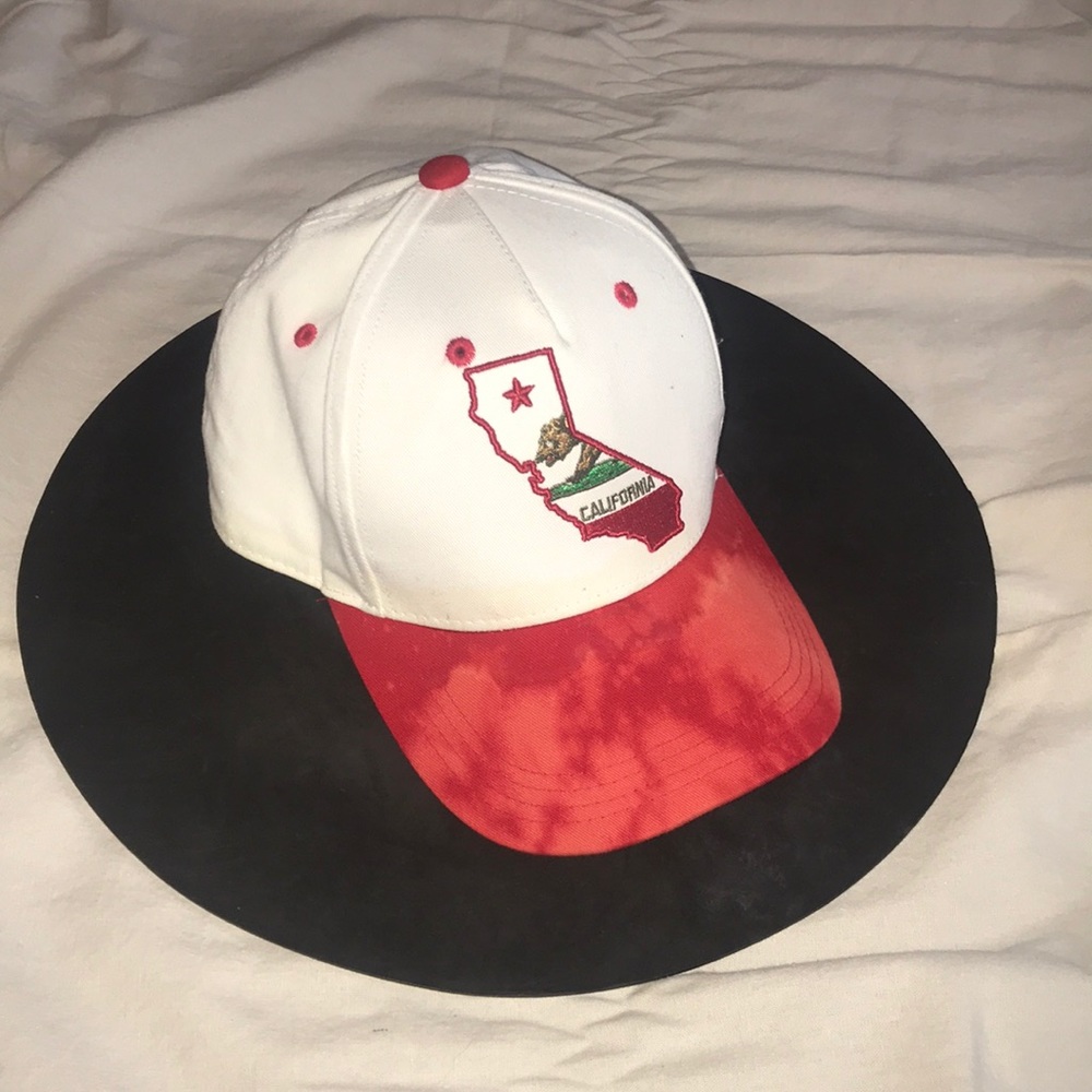 One of a kind custom bleached California hat